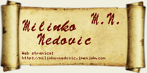 Milinko Nedović vizit kartica